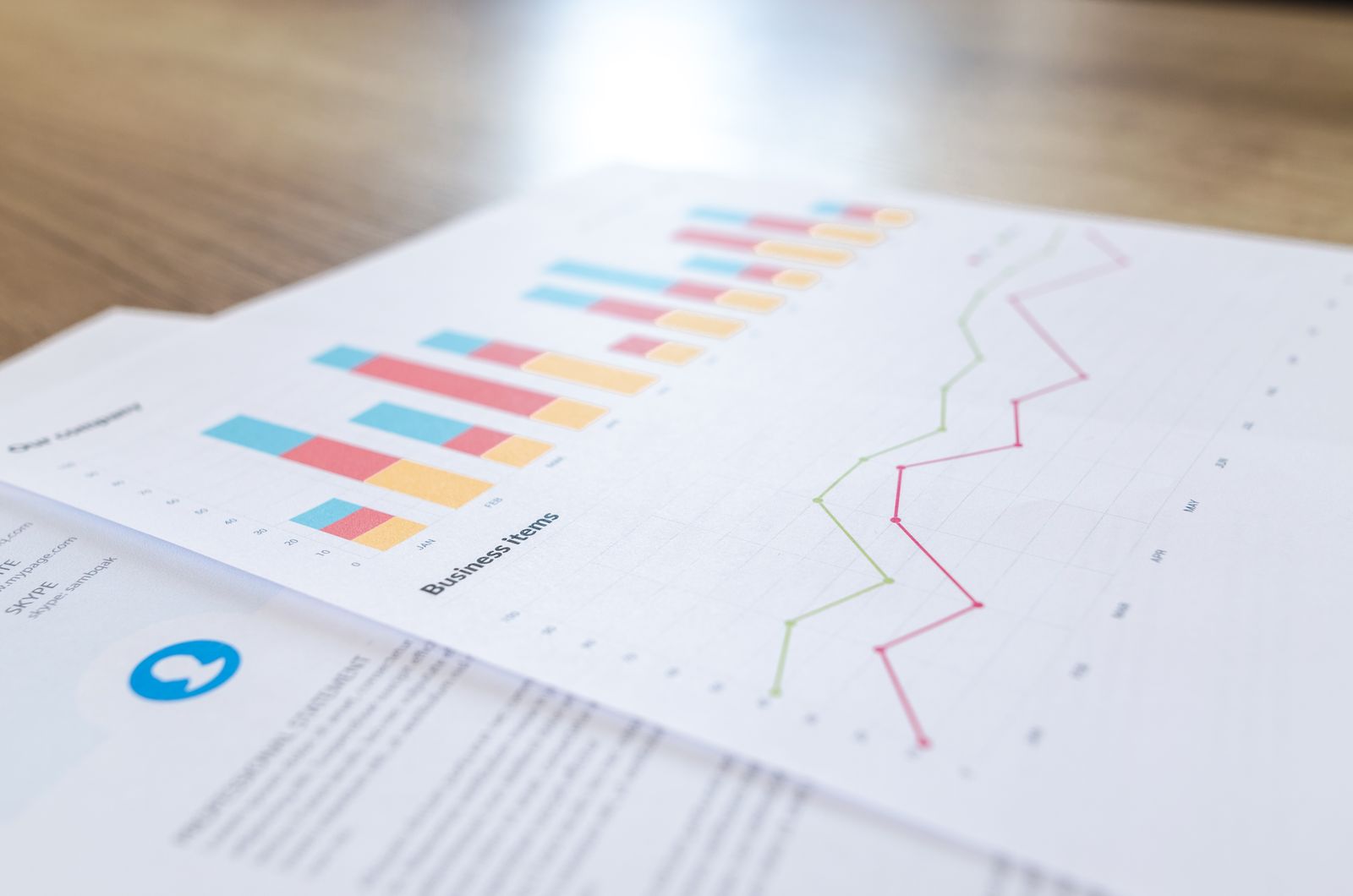 Financial data workspace with reporting screens